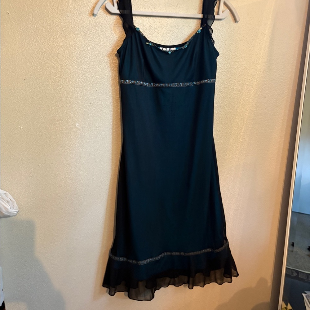 Vintage CDC black & Blue dress 4 Petite